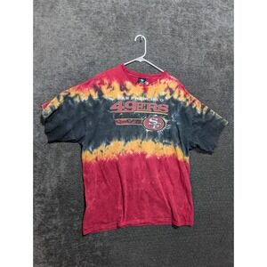 NFL Team Apparel San Francisco 49ers Tie Dye T-Shirt Mens 2XL Red Black Gold